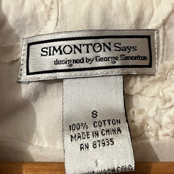 SIMONTON SAYS Ivory Embellished Long Sleeve Jacket‎ Sz S Women - Picture 5 of 6